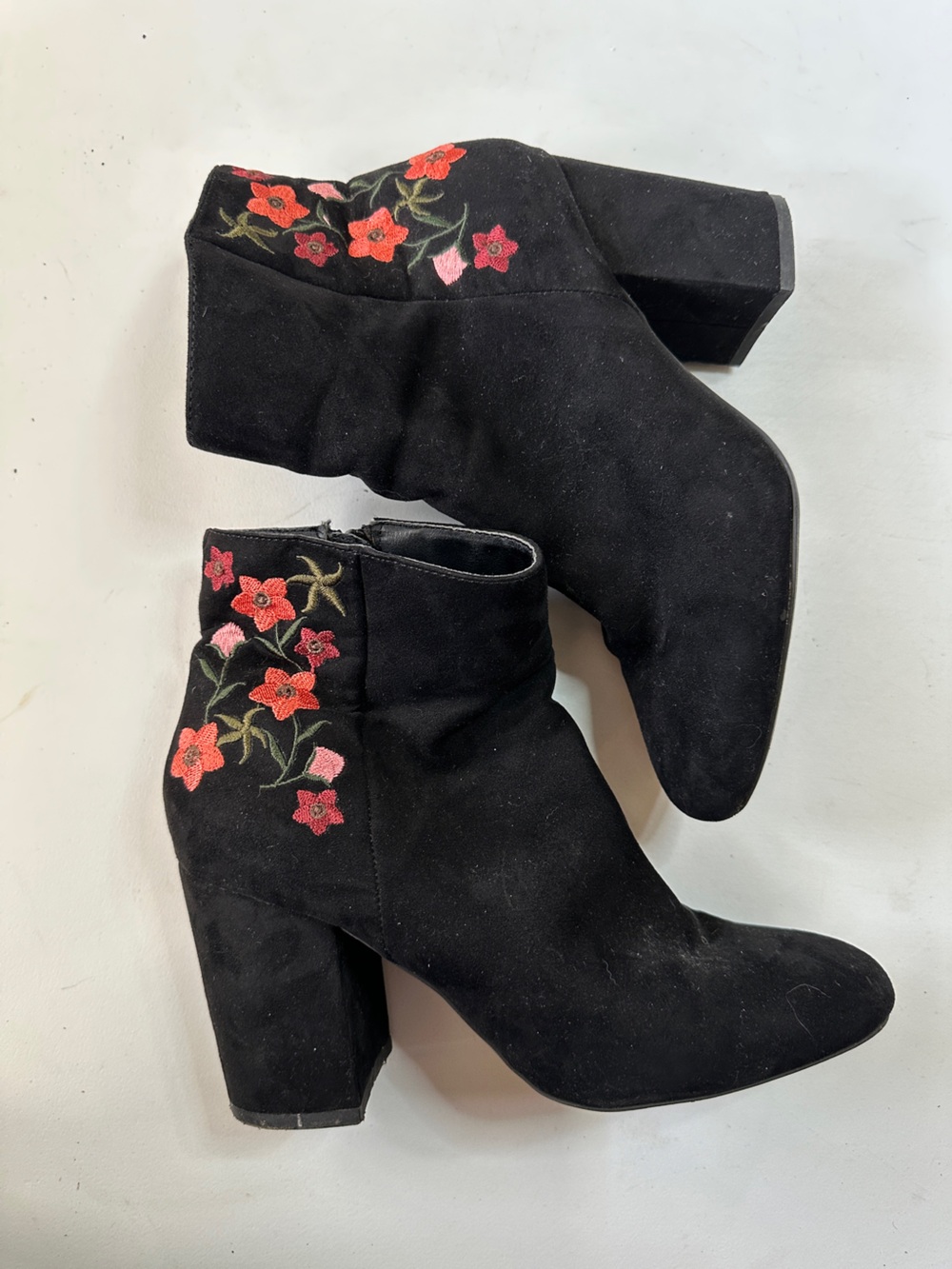 Floral Embroidery Ankle Boots